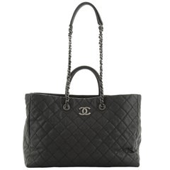 Coco Handle Shopping Tote Quilted Caviar Large