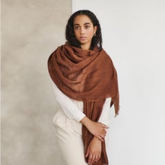 Pañuelo Coco Marrón Suave Clásico Moderno Artesanal Tejido a Mano