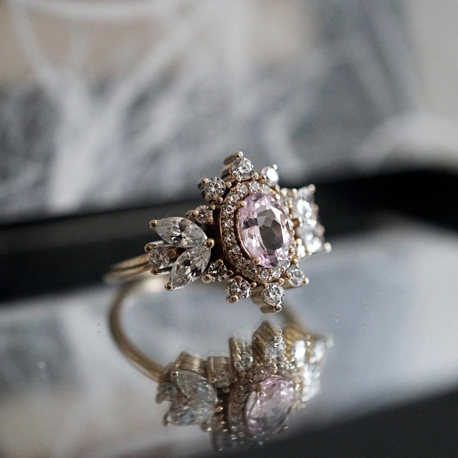 marquise diamond engagement ring rose gold