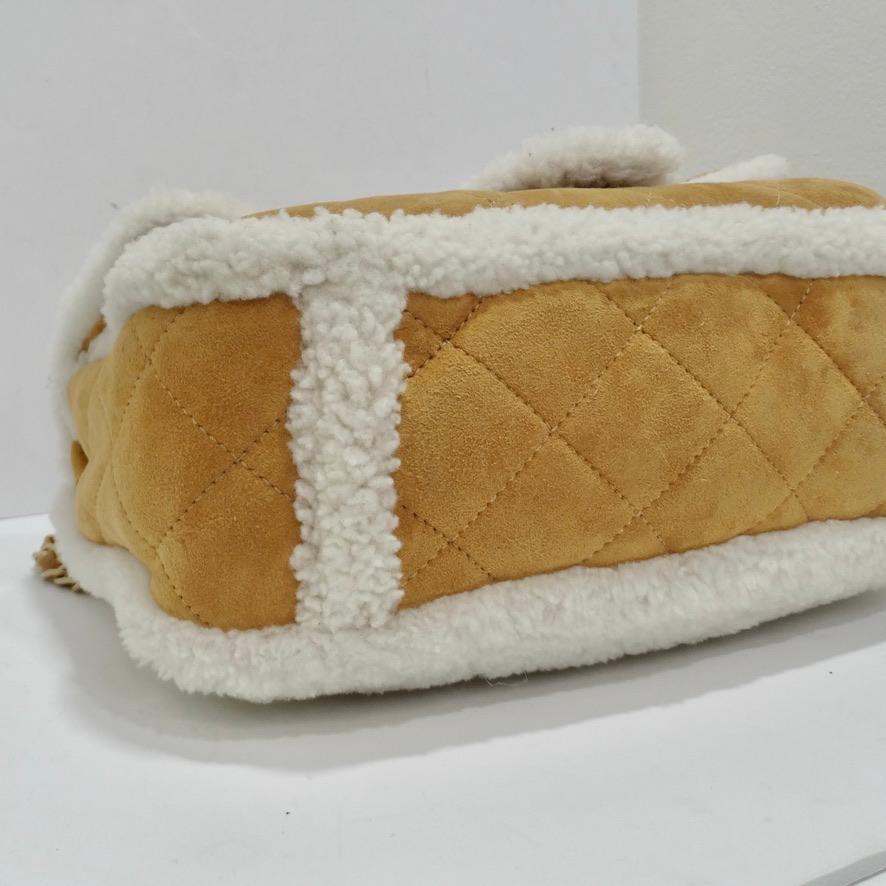 Coco Neige Flap Bag Quilted Suede with Shearling Large 4
