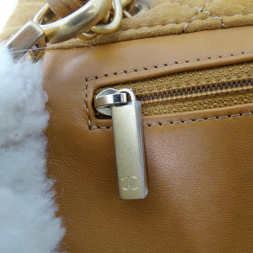 Coco Neige Flap Bag Quilted Suede with Shearling Large 7