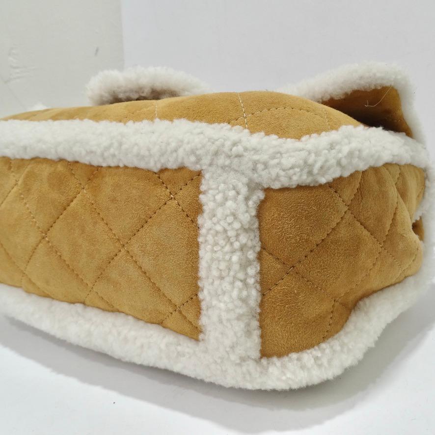 Coco Neige Flap Bag Quilted Suede with Shearling Large 3