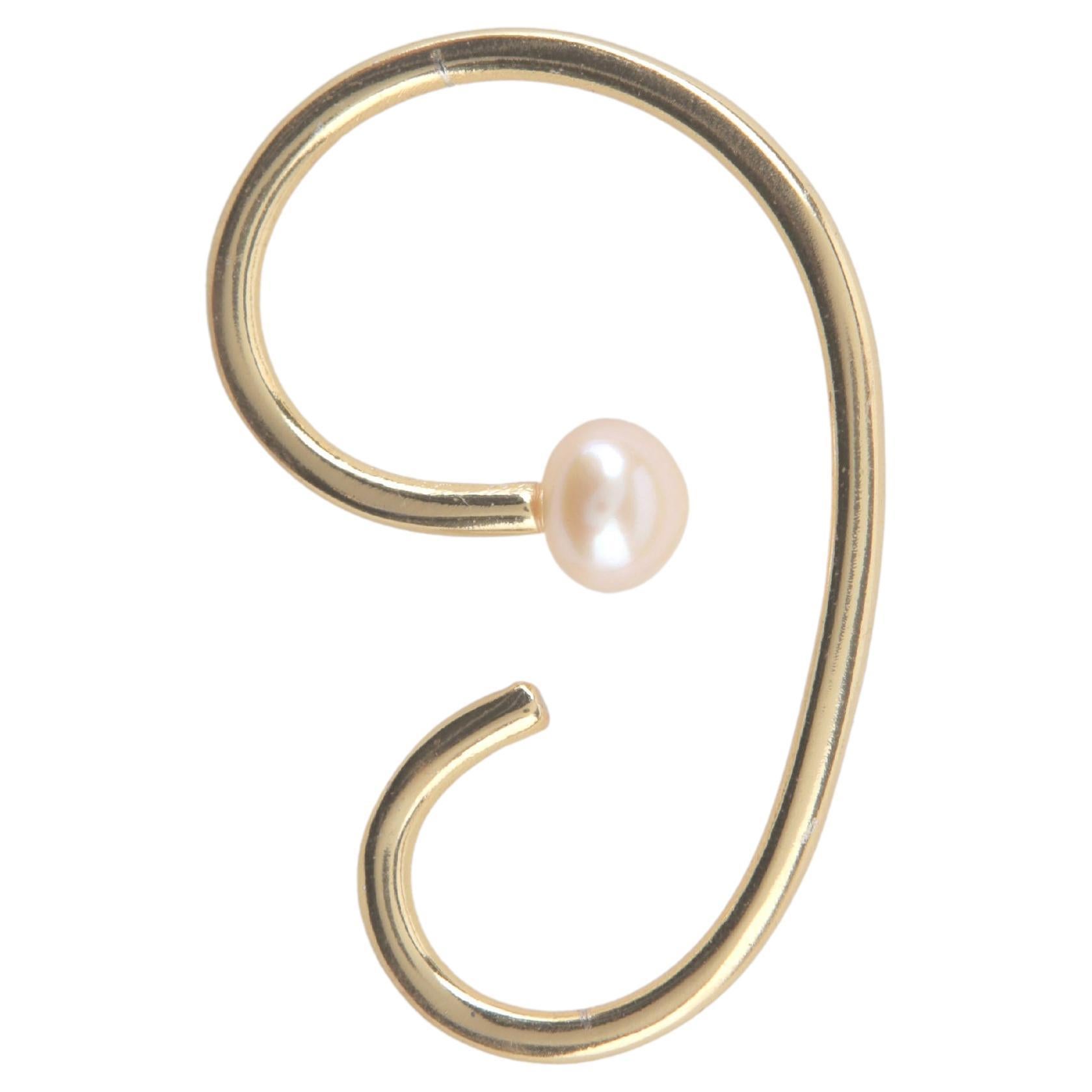 Coco Perle Gold Ohrring im Angebot