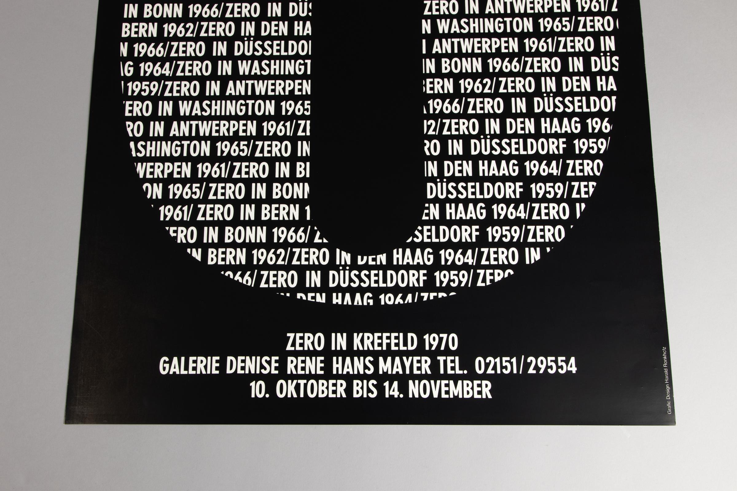 ZERO Gruppe, Original Exhibition Poster, 1970, Galerie Denise Rene Hans Mayer - Abstract Print by Coco Ronkholz