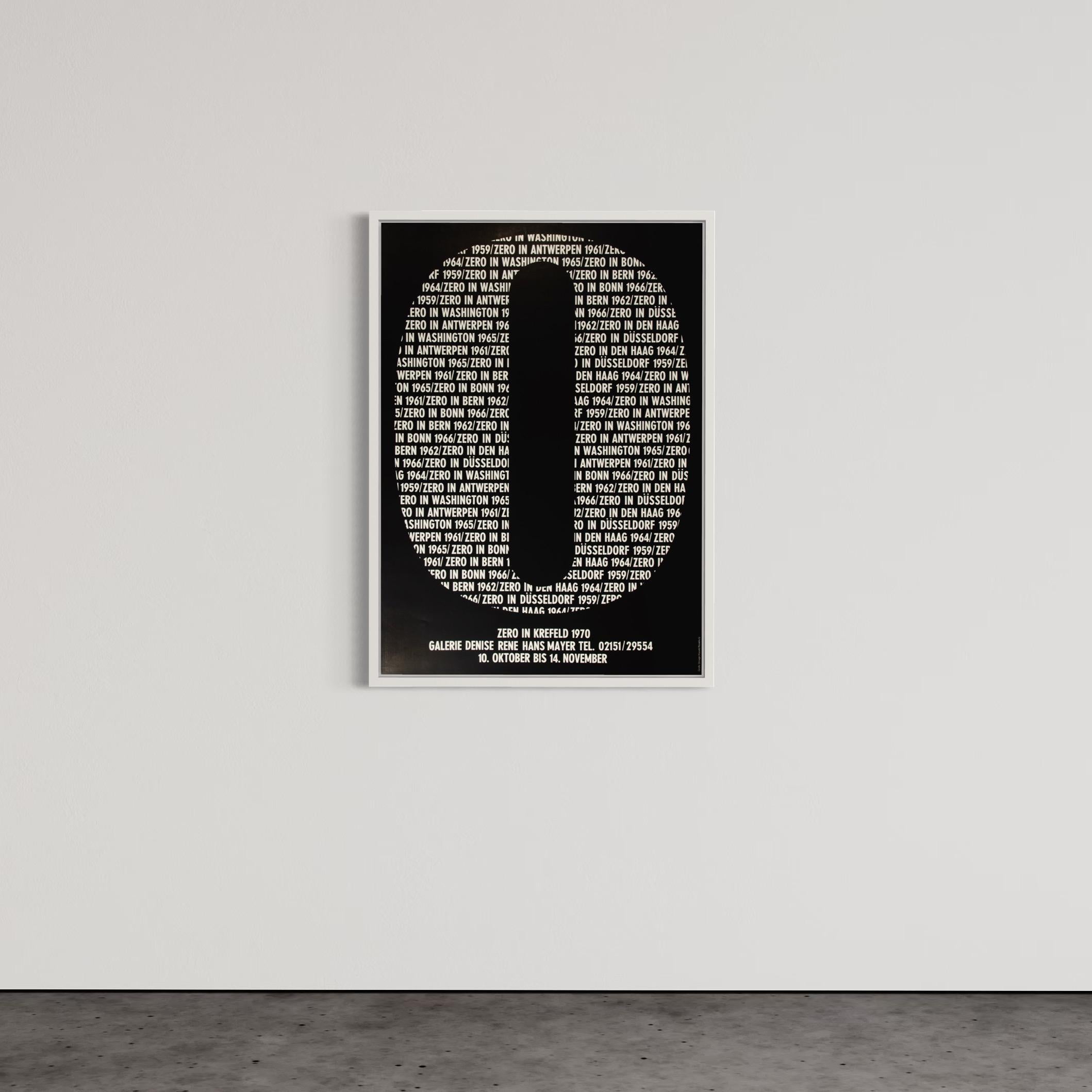 ZERO Gruppe, Original Exhibition Poster, 1970, Galerie Denise Rene Hans Mayer - Black Abstract Print by Coco Ronkholz