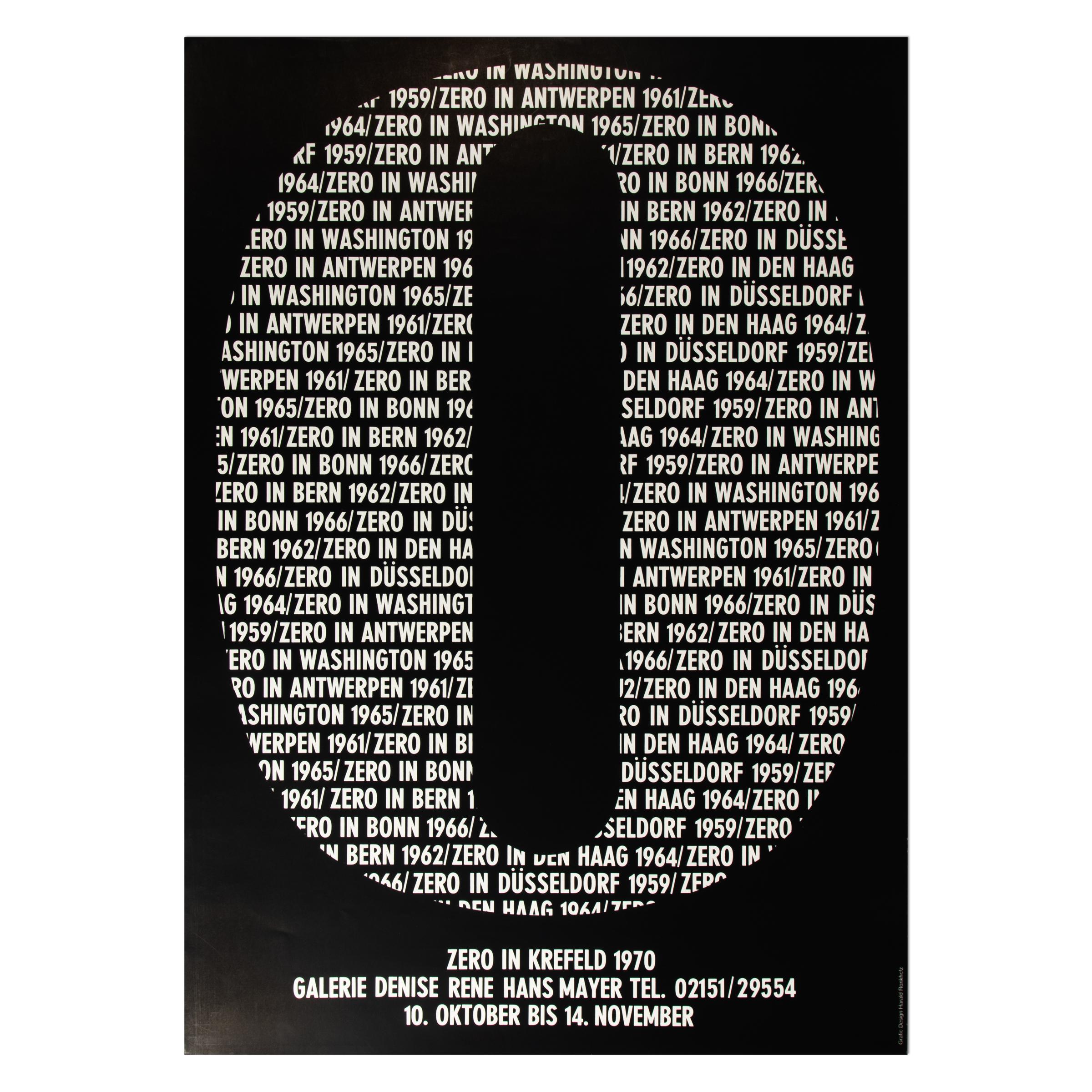 Abstract Print de Coco Ronkholz - ZERO Gruppe, Cartel original de exposición, 1970, Galerie Denise Rene Hans Mayer