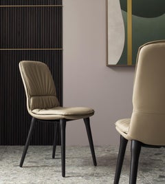Coco Tortora Leather and Dark Oak Chair by Morica Design
