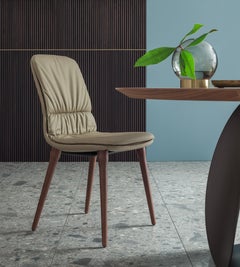 Coco Tortora Leather and Walnut Chair by Morica Design