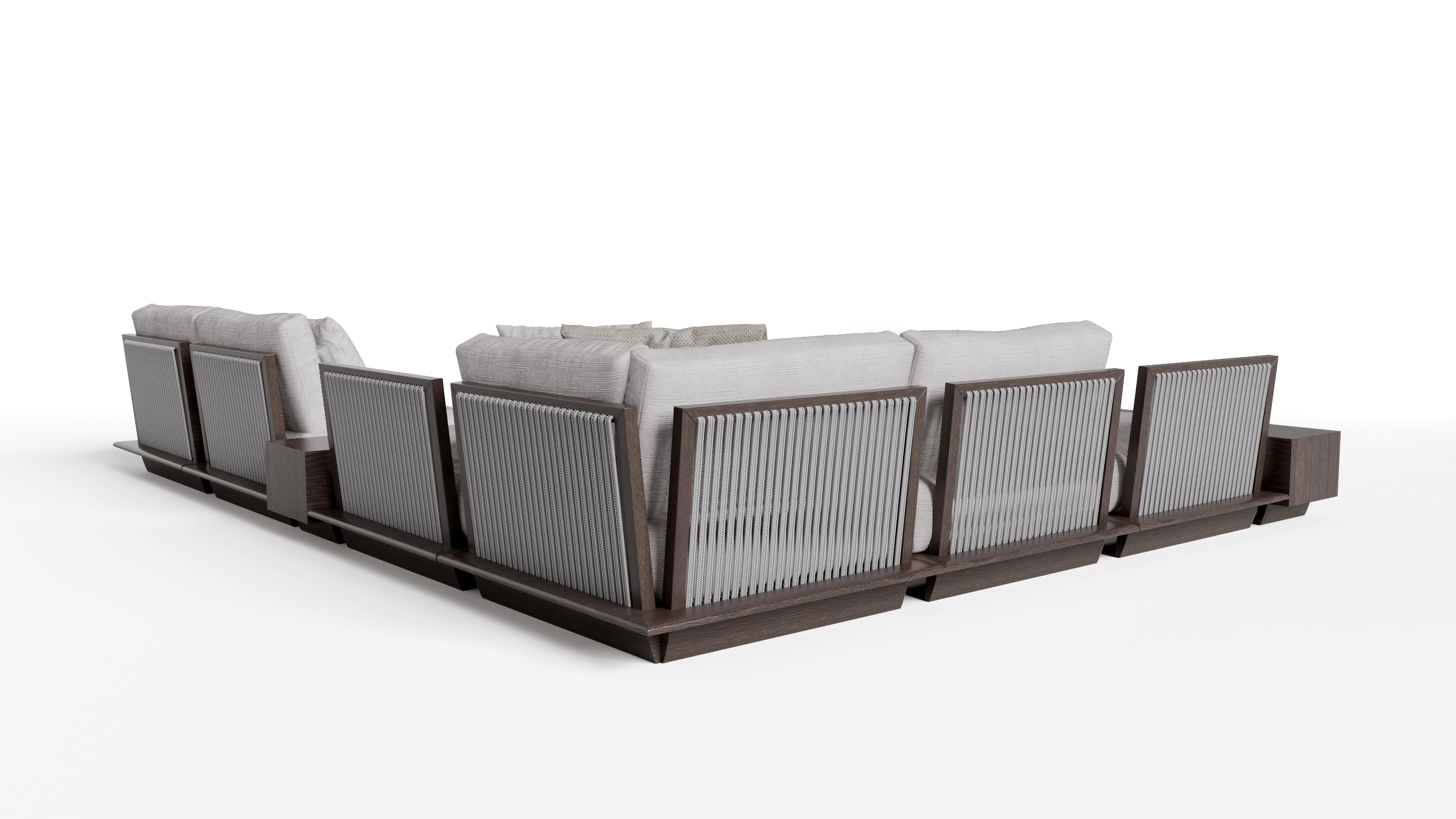 Modular Sectional for outdoor use made by Coco Wolf in London.
Completely handmade product and may configurations available.
A sculptural work of art that functions as a contemporary sofa. The details of this piece boast
skillful craftsmanship by