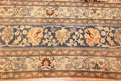 Cocoa and Light Blue Antique Persian Khorassan Rug. Size: 9' 10" x 16' 8"