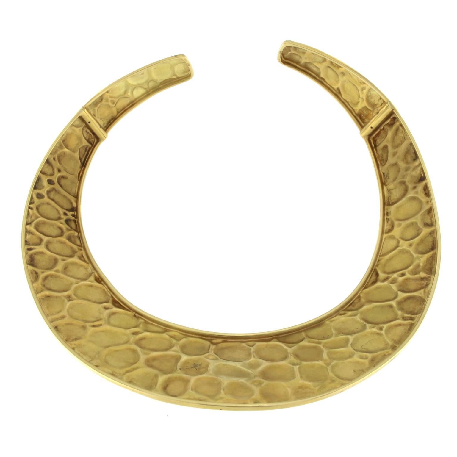Gelber Krokodil-Halsband für Damen oder Herren im Angebot