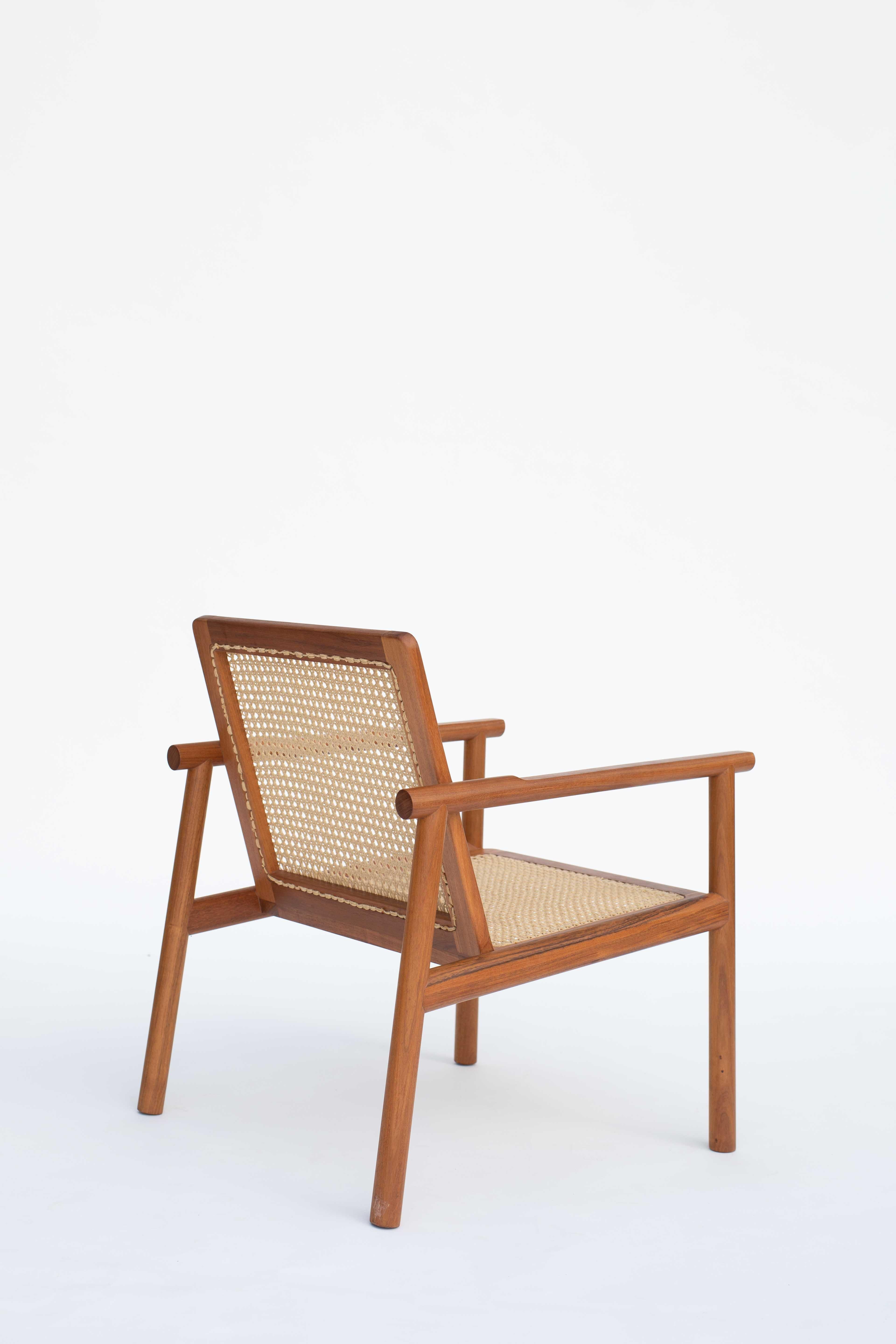 Hand-Woven Contemporary Armchair in Mexican Hardwood  For Sale 2