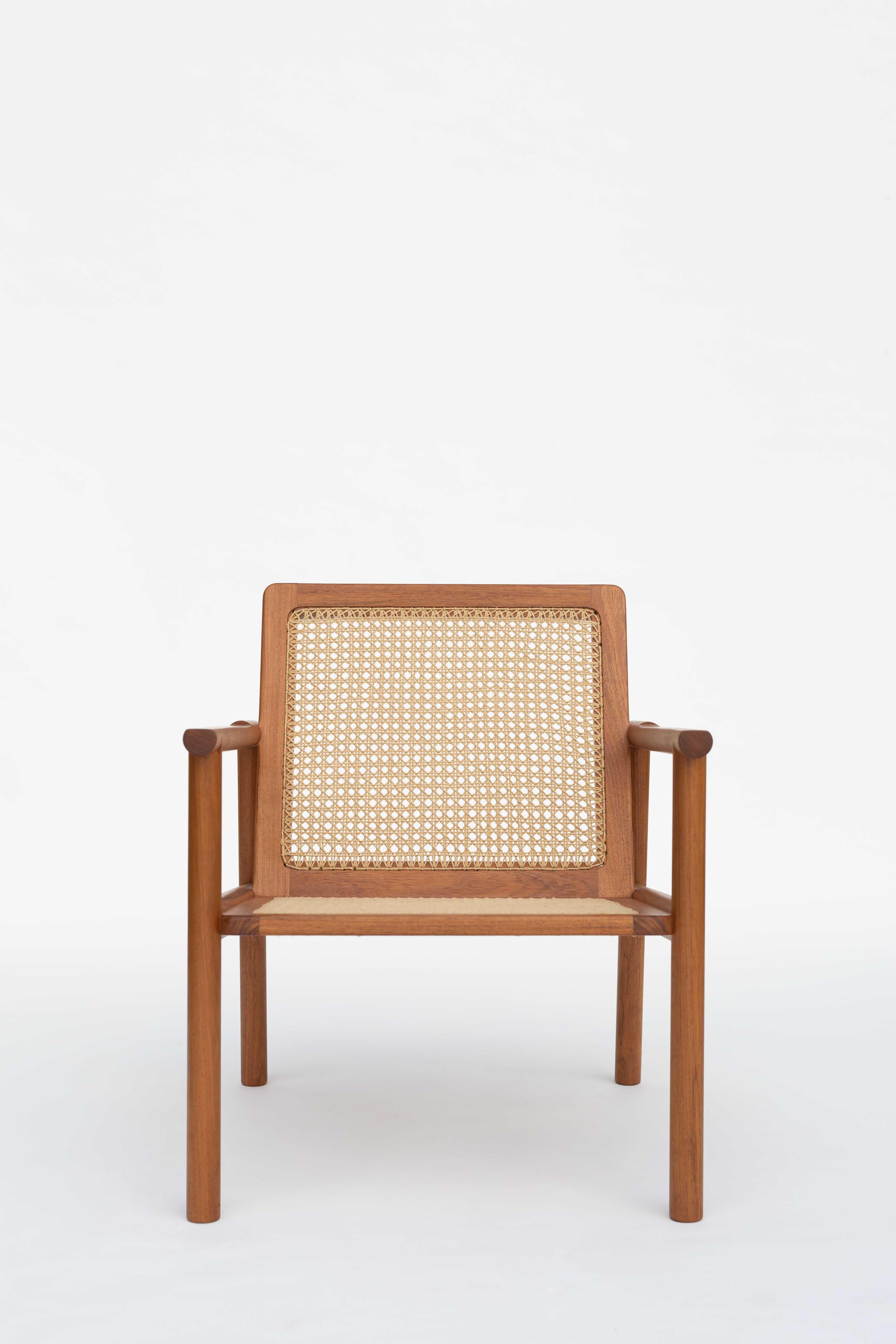 Hand-Woven Contemporary Armchair in Mexican Hardwood  For Sale 3