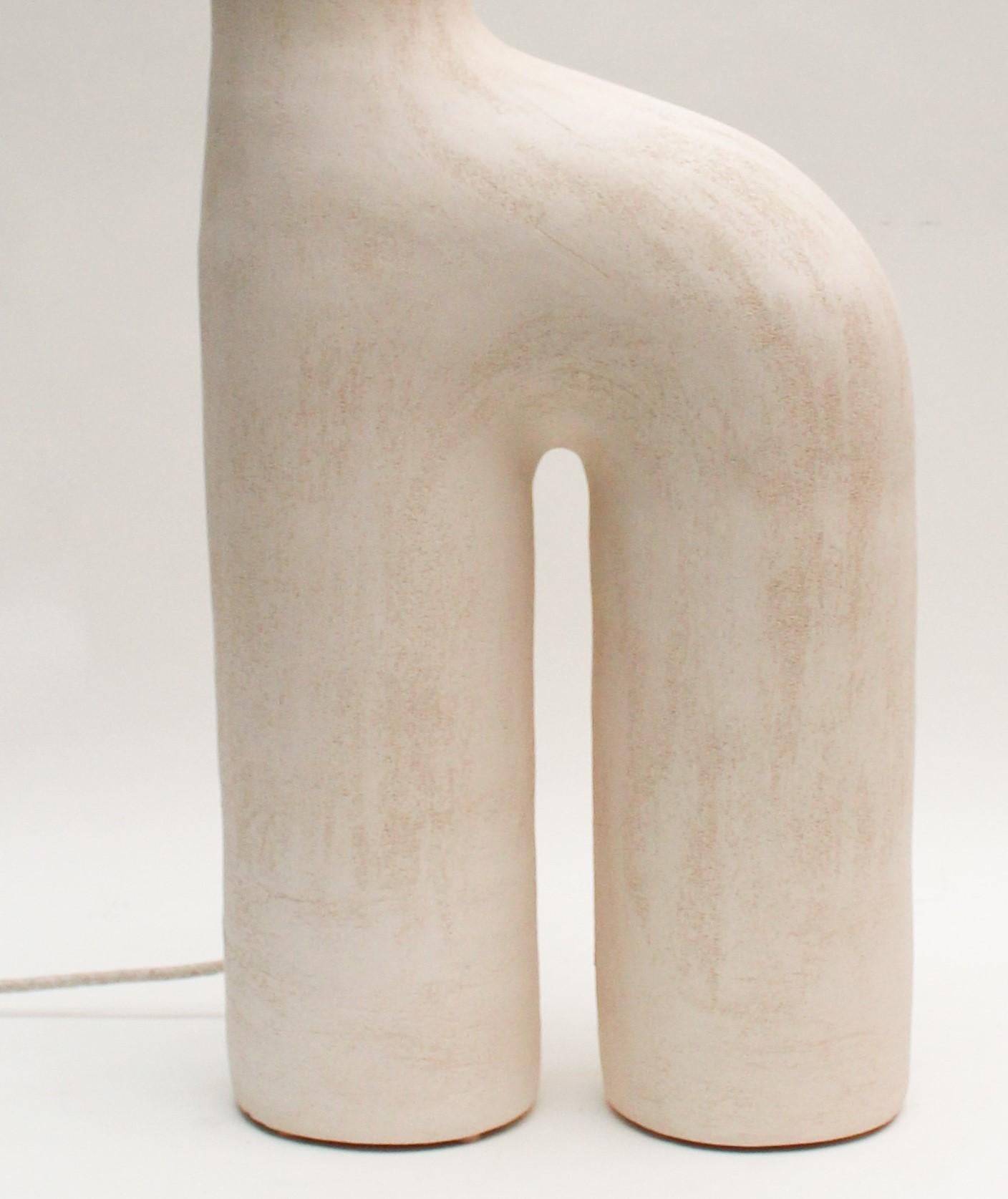 Cocon #2 White Stoneware Lamp by Elisa Uberti In New Condition In Geneve, CH