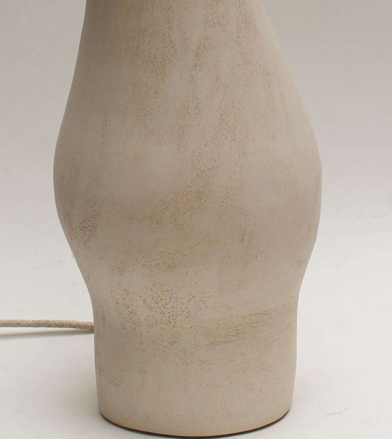 French Cocon #4 White Stoneware Lamp by Elisa Uberti