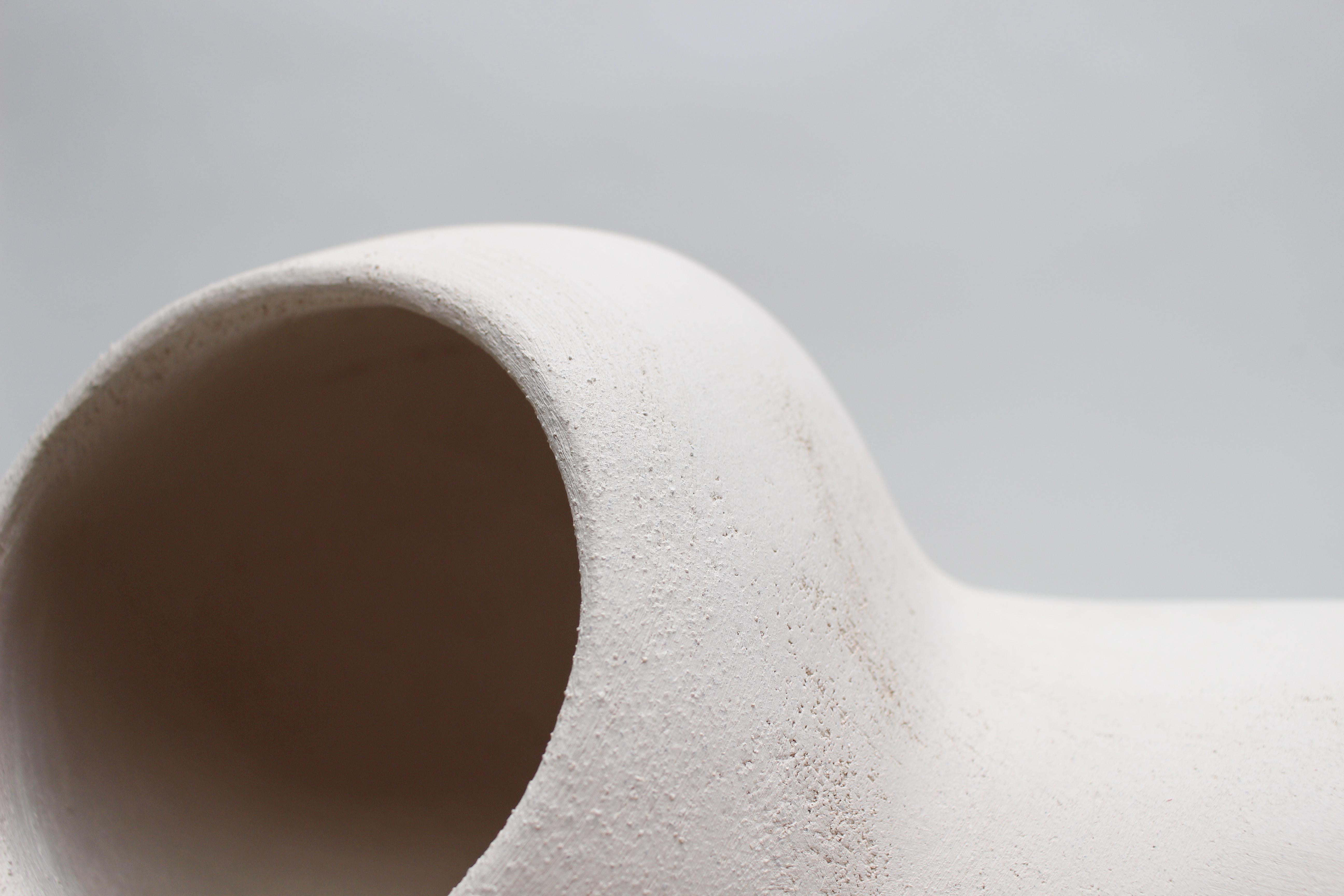 French Cocon #5 White Stoneware Lamp by Elisa Uberti