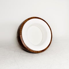 Coconut Armchair with Footstool Unique Piece Imitation Leather Leather Look