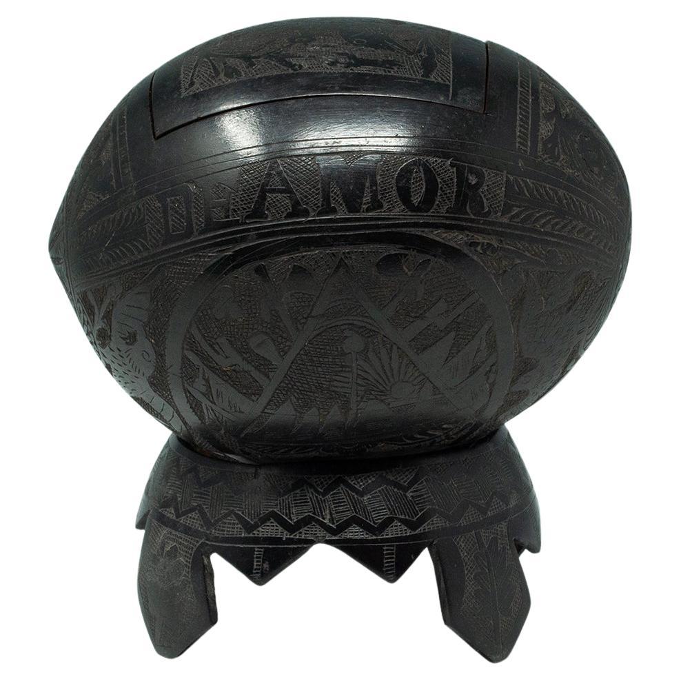 Coconut Bugbear Box/Tea Caddy by Unknown Sailor For Sale
