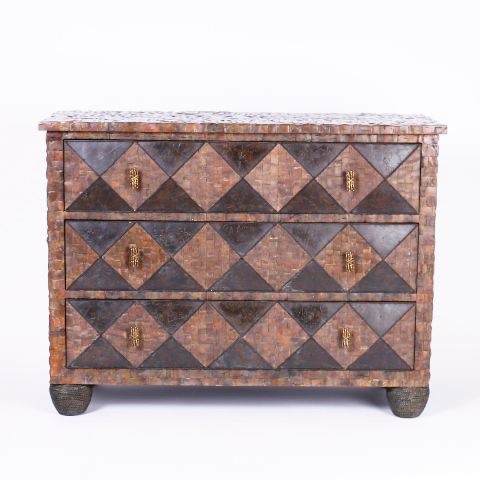British Colonial Coconut Chest of Drawers