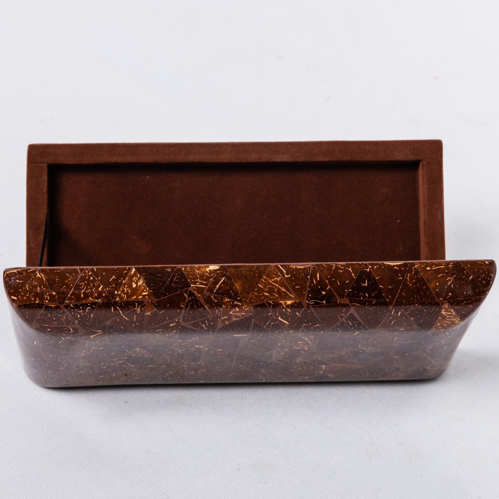 Hand-Crafted Coconut Rectangular Box For Sale