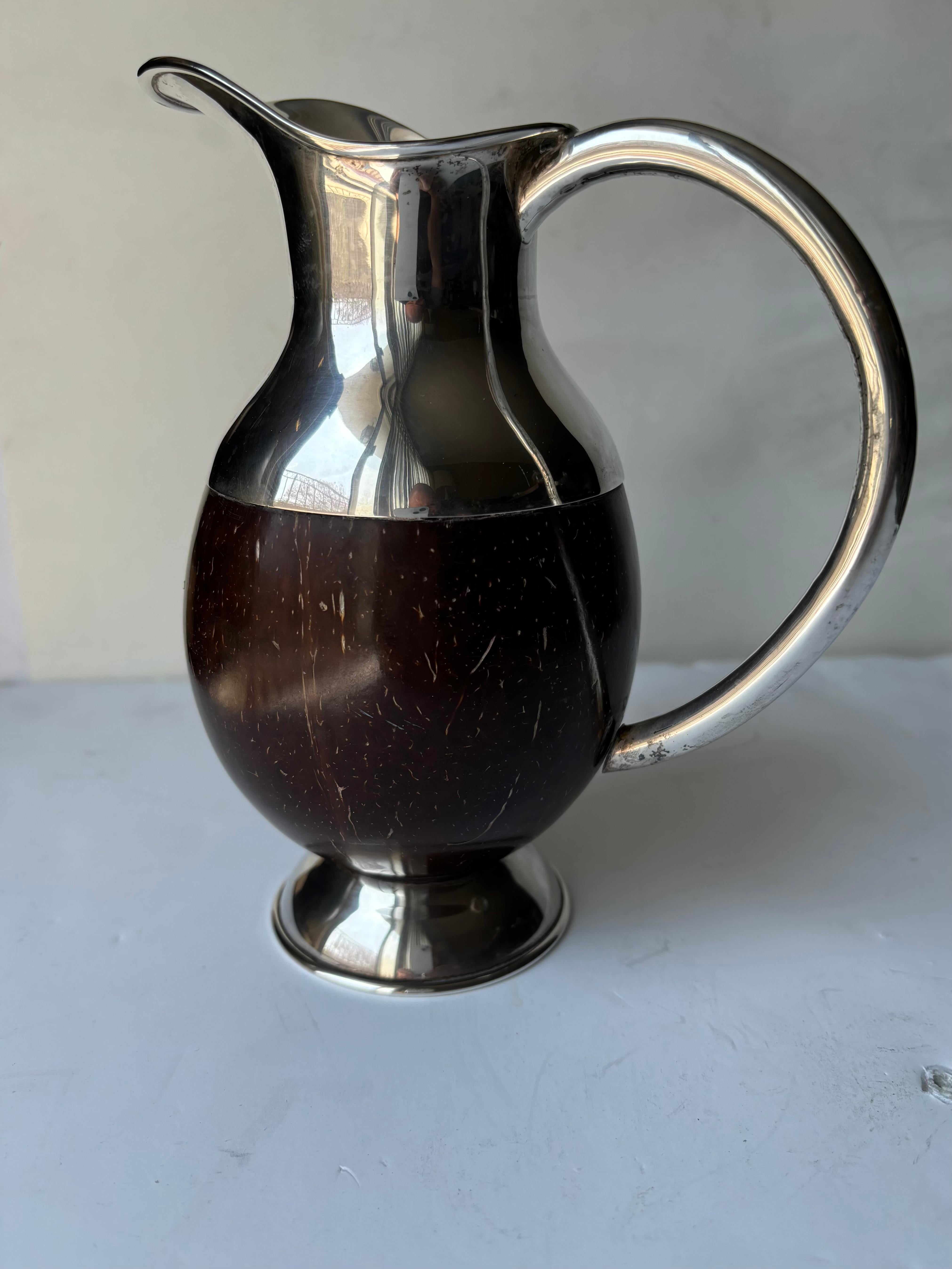Nice very elegant pitcher in a traditional luxury piece . marked 0.925 . posibbly made in the UK .Other countries marked Sterling as 0.925 like Mexico in the early Mid 20th Century and Brazil .
