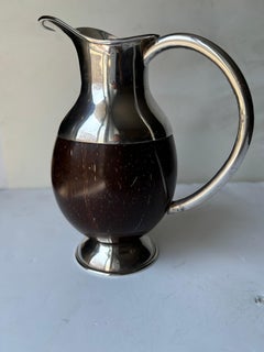 Coconut  shell and Sterling Silver Ewer / Pitcher