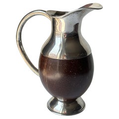 Kokosnuss  Schale und Sterlingsilber-Kanne / Krug