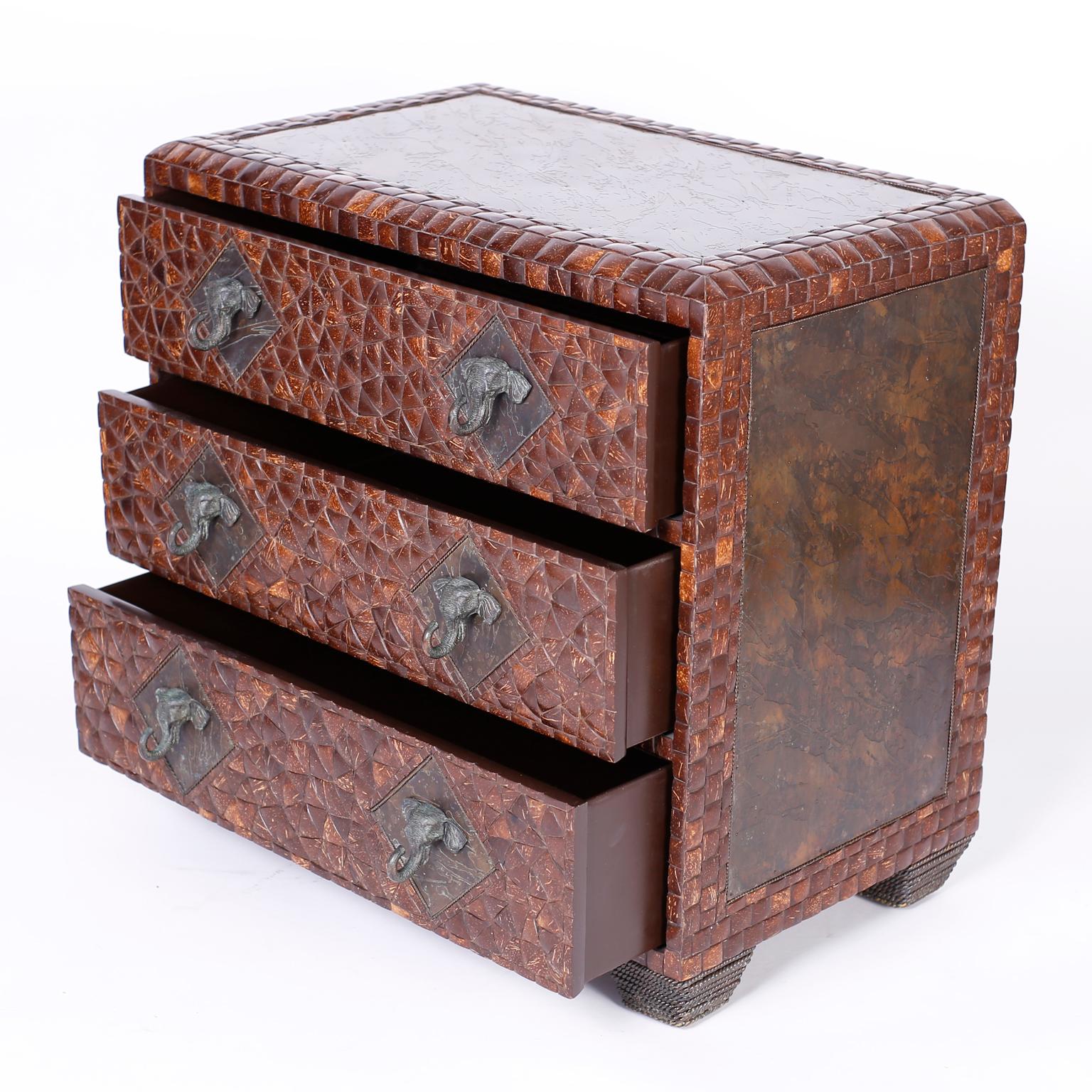 Philippine Coconut Shell Chest of Drawers