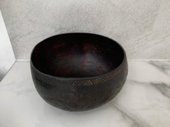 Coconut Shell Engraved Tribal Bowl from Nias, Mentawai Islands, Indonesia