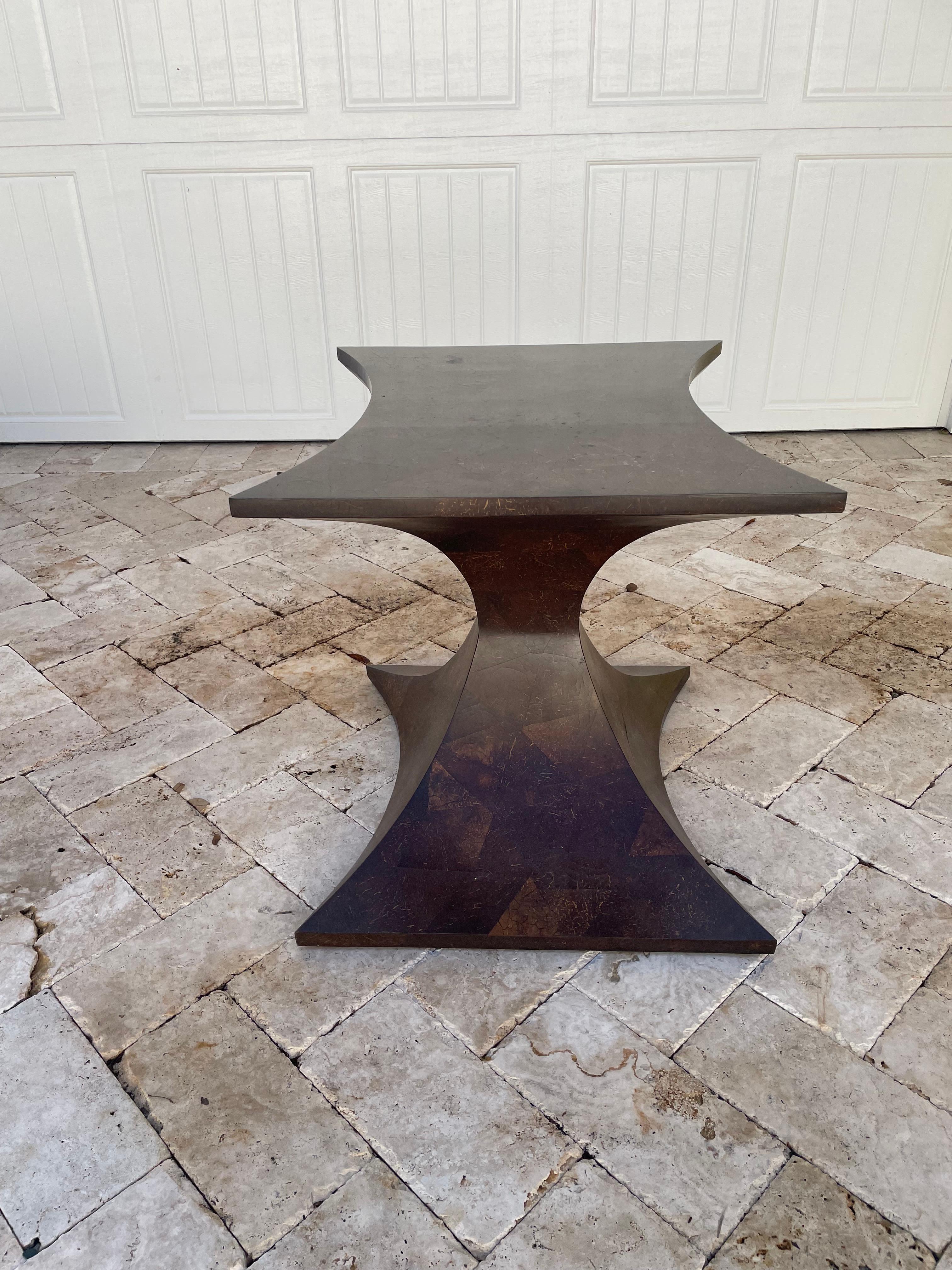 Organic Modern Coconut Shell Husk Side Table, Attributed to, Karl Springer