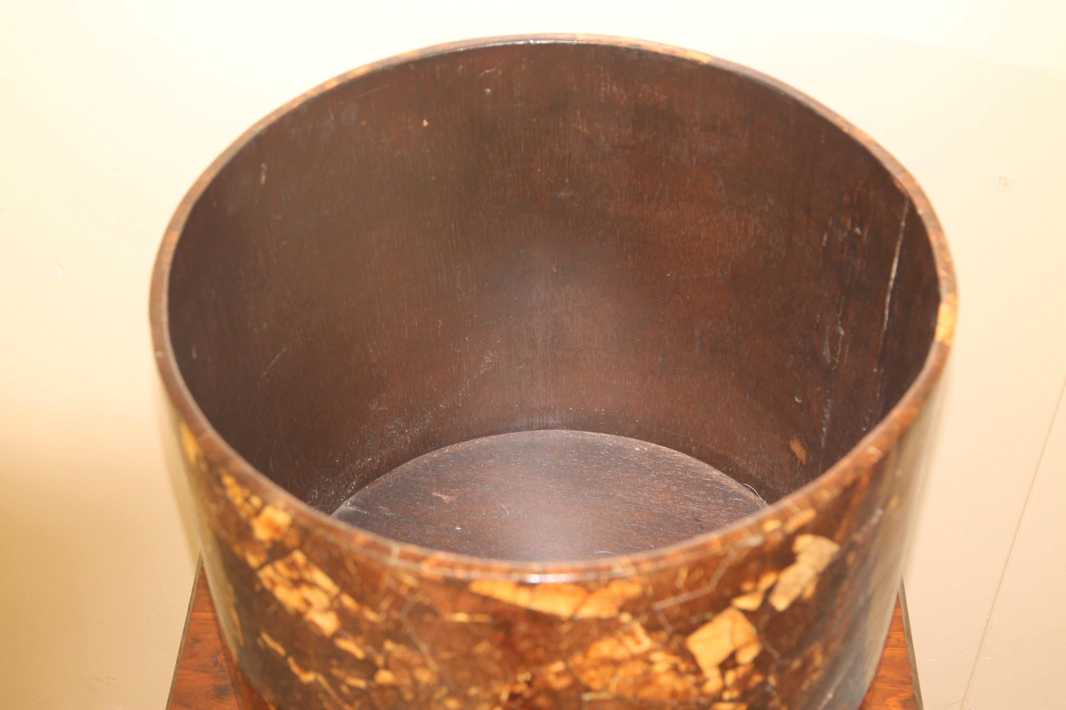 Mid-Century Modern Coconut Shell Oversized Can in the Style of Karl Springer