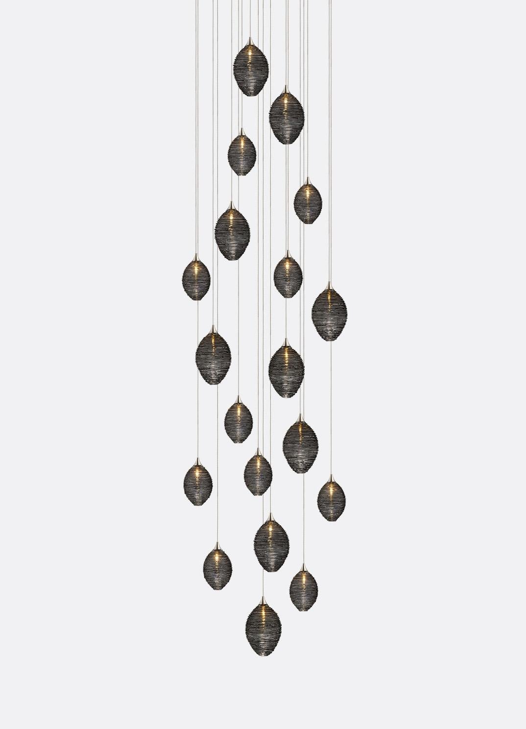 American Cocoon 19, Blown Glass Pendant Foyer Chandelier by Shakuff For Sale