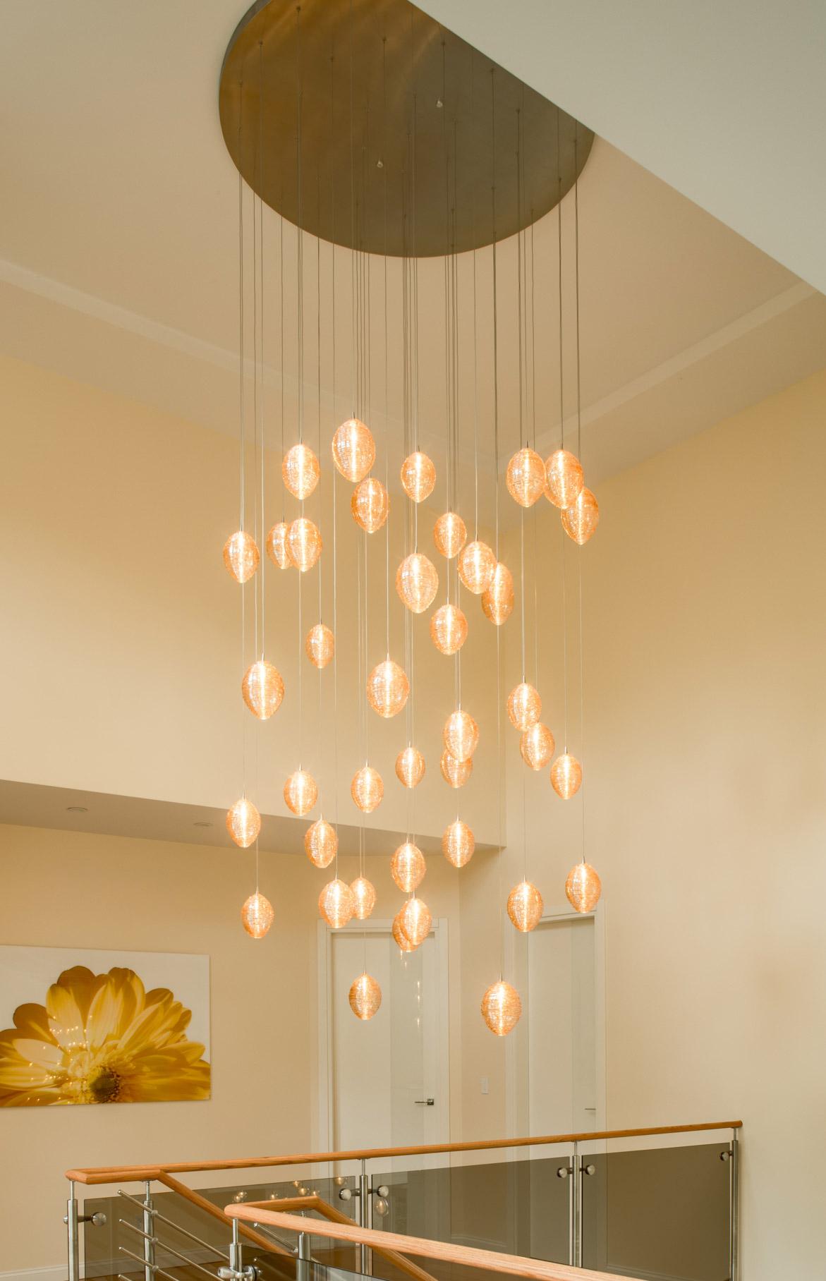 Other Cocoon 19, Blown Glass Pendant Foyer Chandelier by Shakuff For Sale