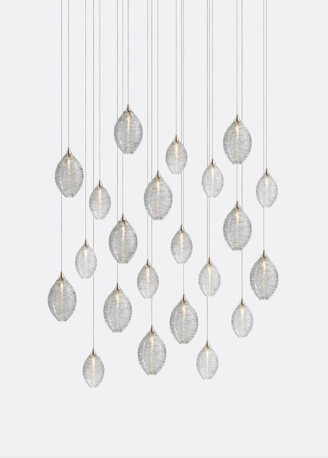 American Cocoon 22, Blown Glass Pendant Dining Room Chandelier by Shakuff