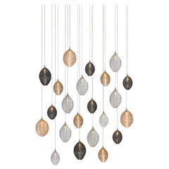 Cocoon 22, Blown Glass Pendant Dining Room Chandelier by Shakuff