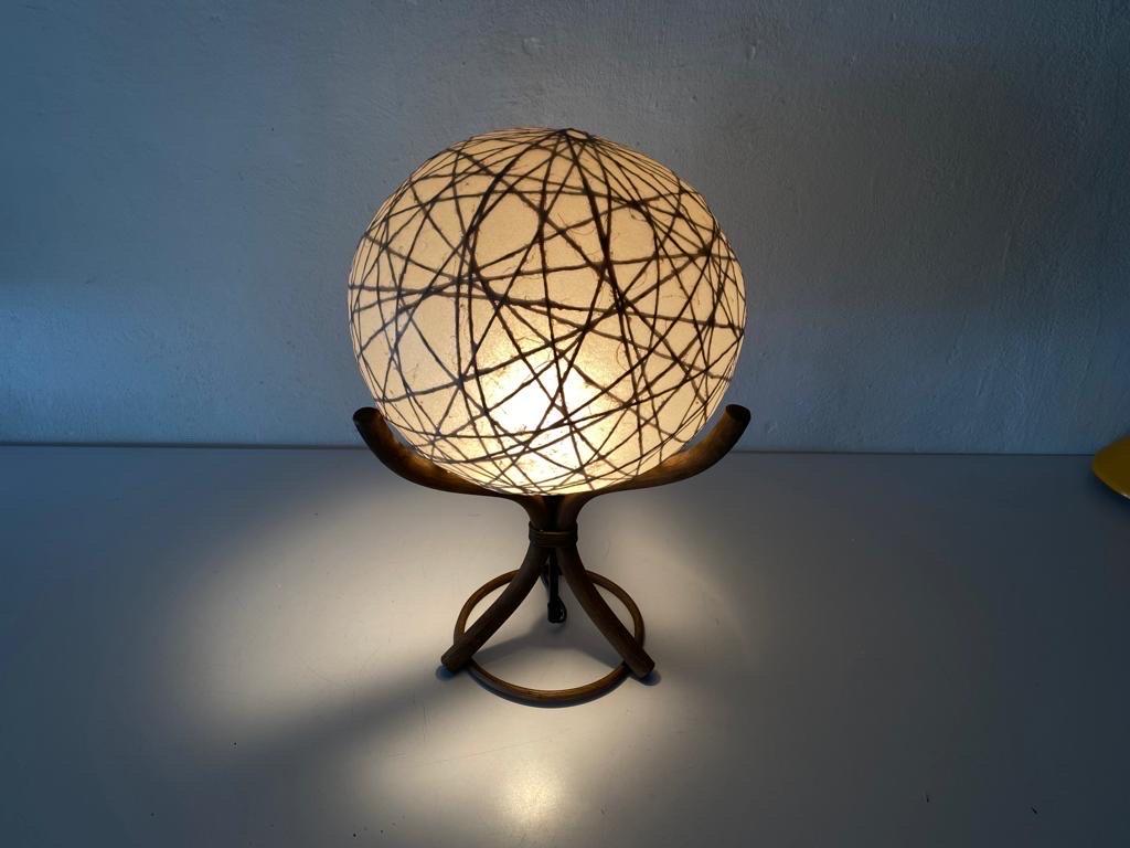 Cocoon and Bamboo Table Lamp by Linus Bopp Limbach , 1970s, Germany For Sale 4
