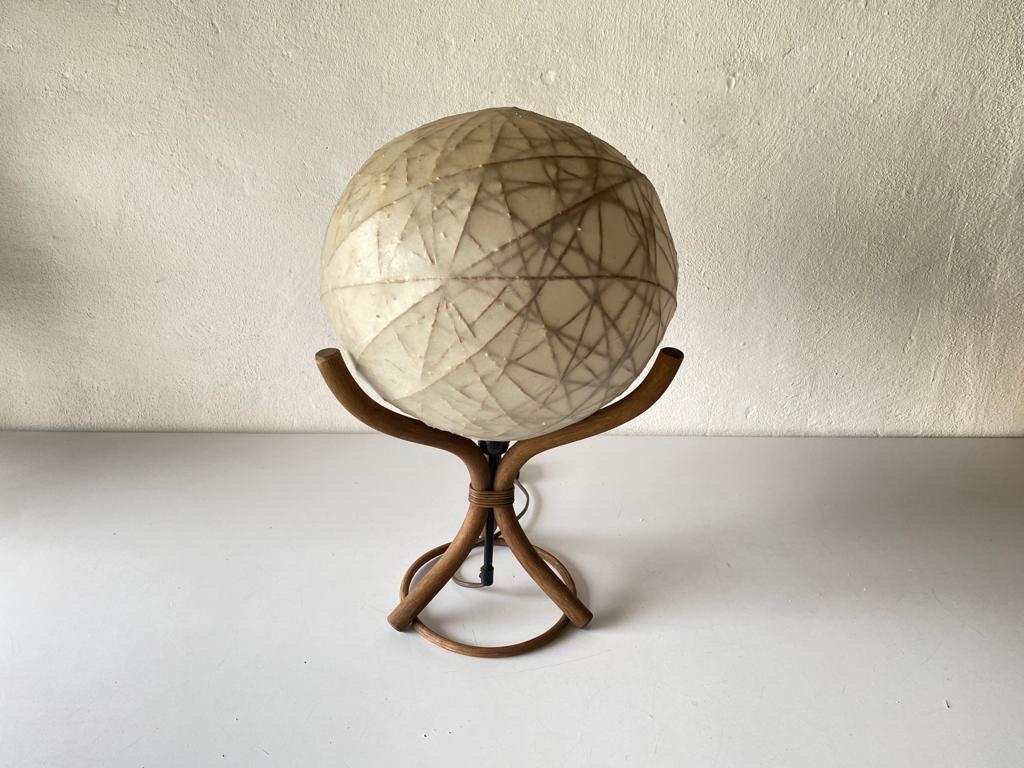 Cocoon and Bamboo Table Lamp by Linus Bopp Limbach , 1970s, Germany For Sale 7