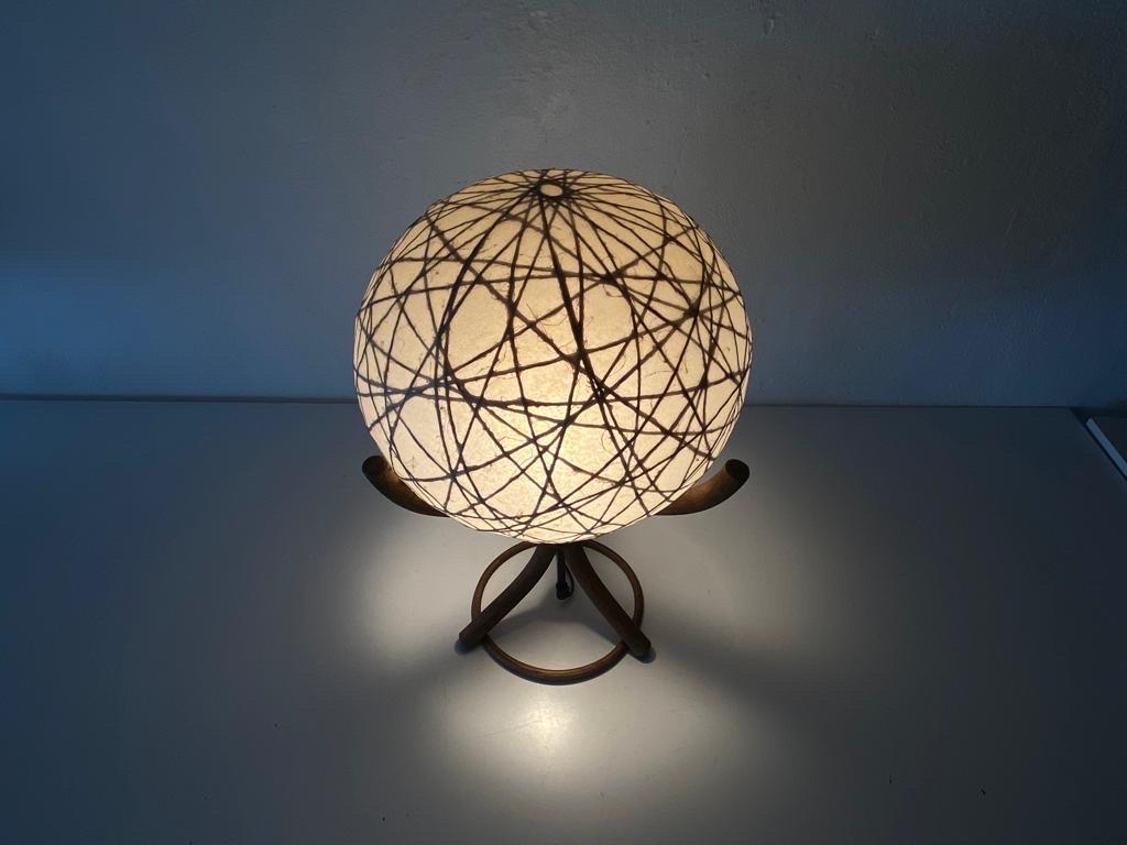 Cocoon and Bamboo Table Lamp by Linus Bopp Limbach , 1970s, Germany For Sale 1