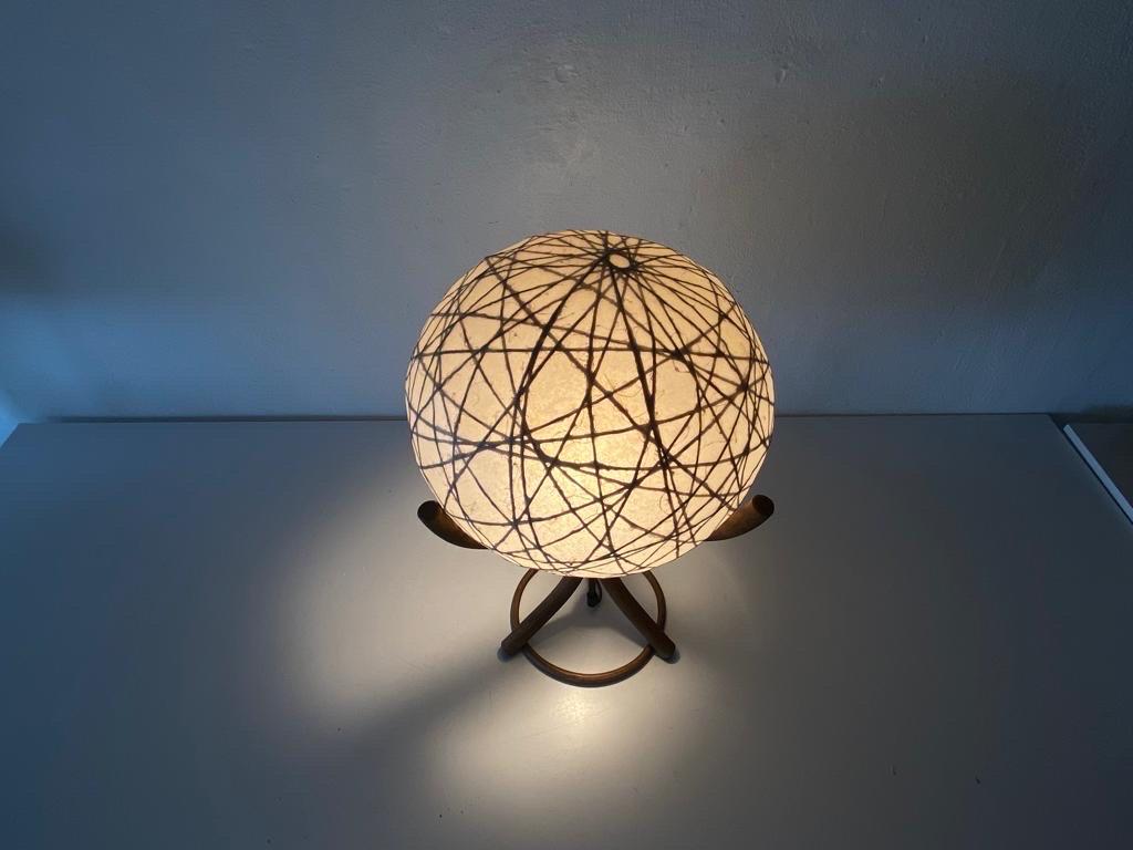 Cocoon and Bamboo Table Lamp by Linus Bopp Limbach , 1970s, Germany For Sale 3