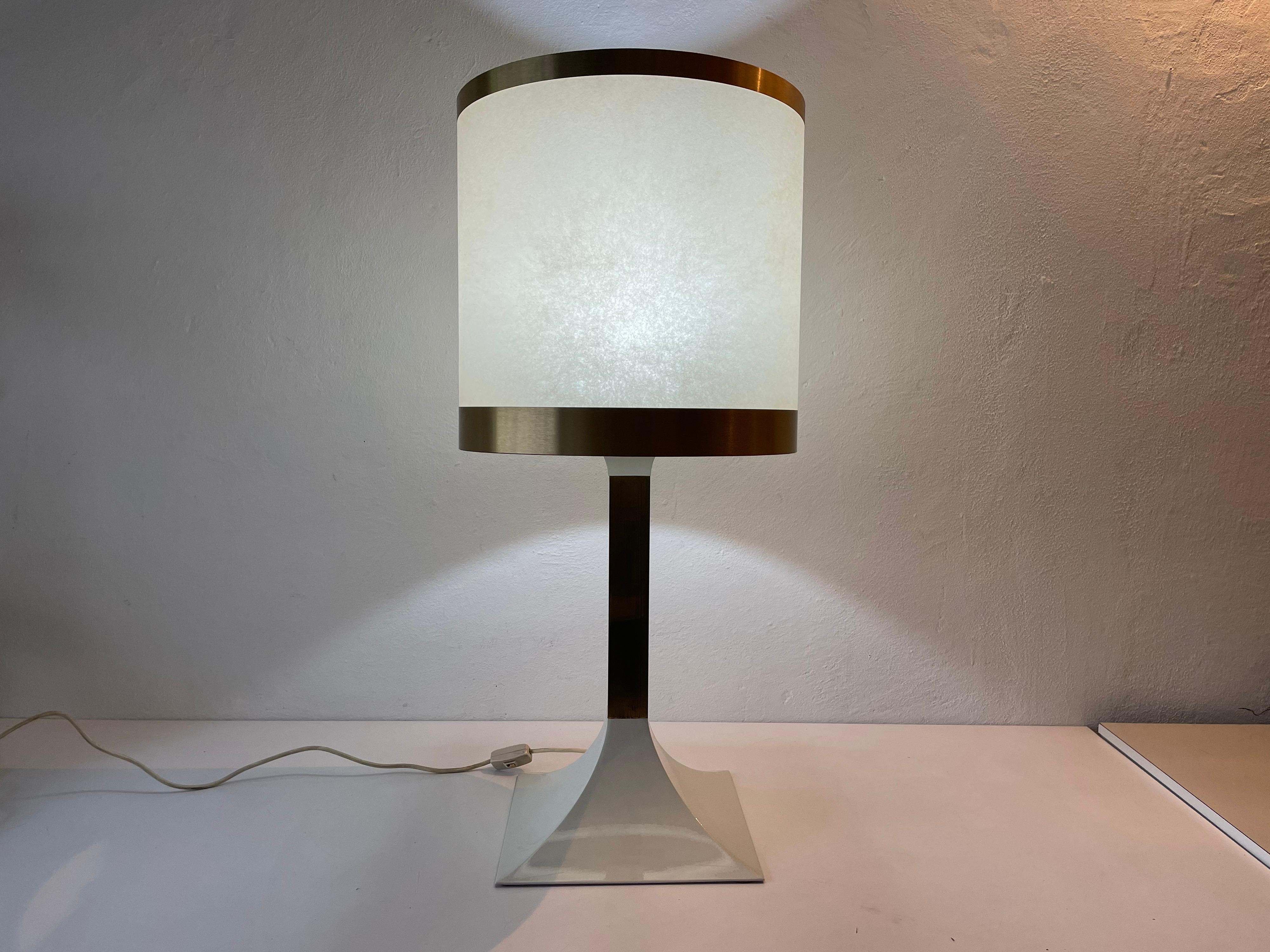 Cocoon and Gold Metal Large Table Lamp, 1970s, Italy For Sale 5