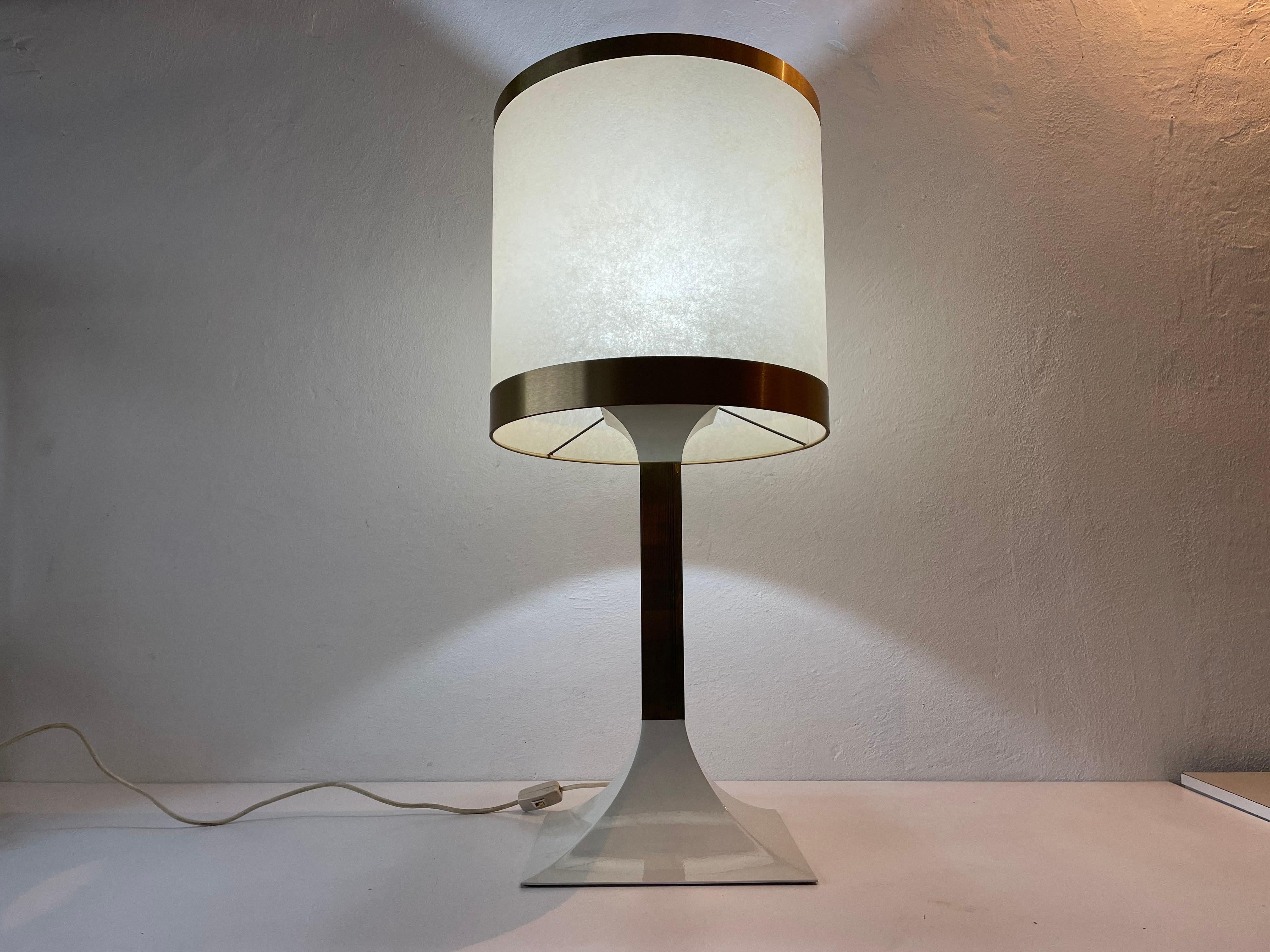 Cocoon and Gold Metal Large Table Lamp, 1970s, Italy For Sale 6