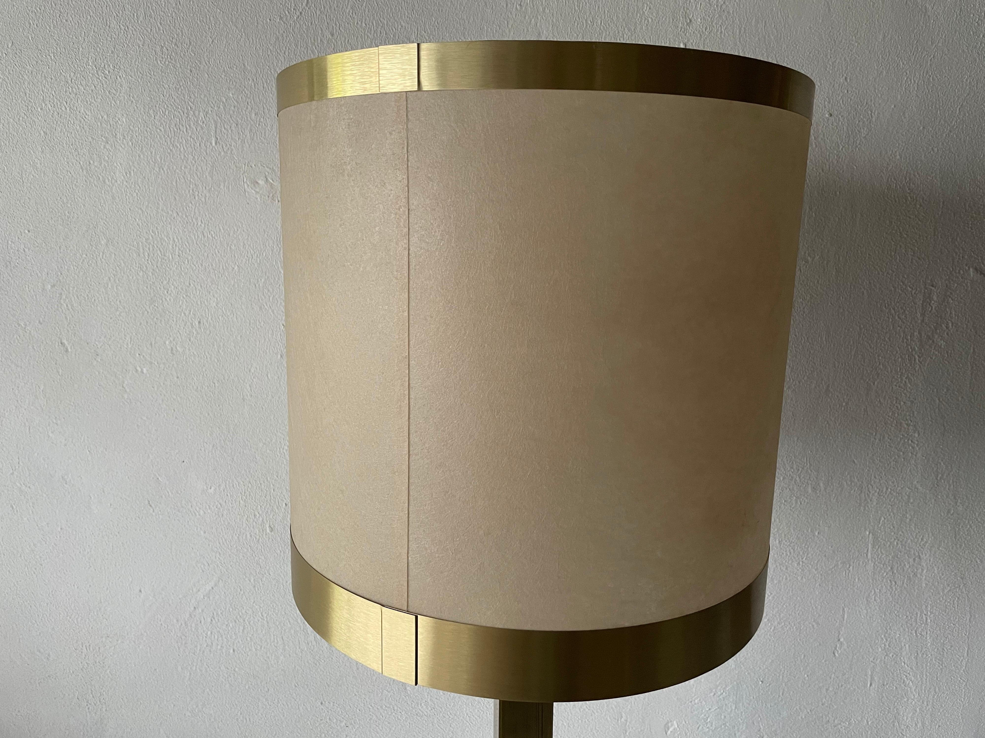Mid-Century Modern Cocoon and Gold Metal Large Table Lamp, 1970s, Italy For Sale