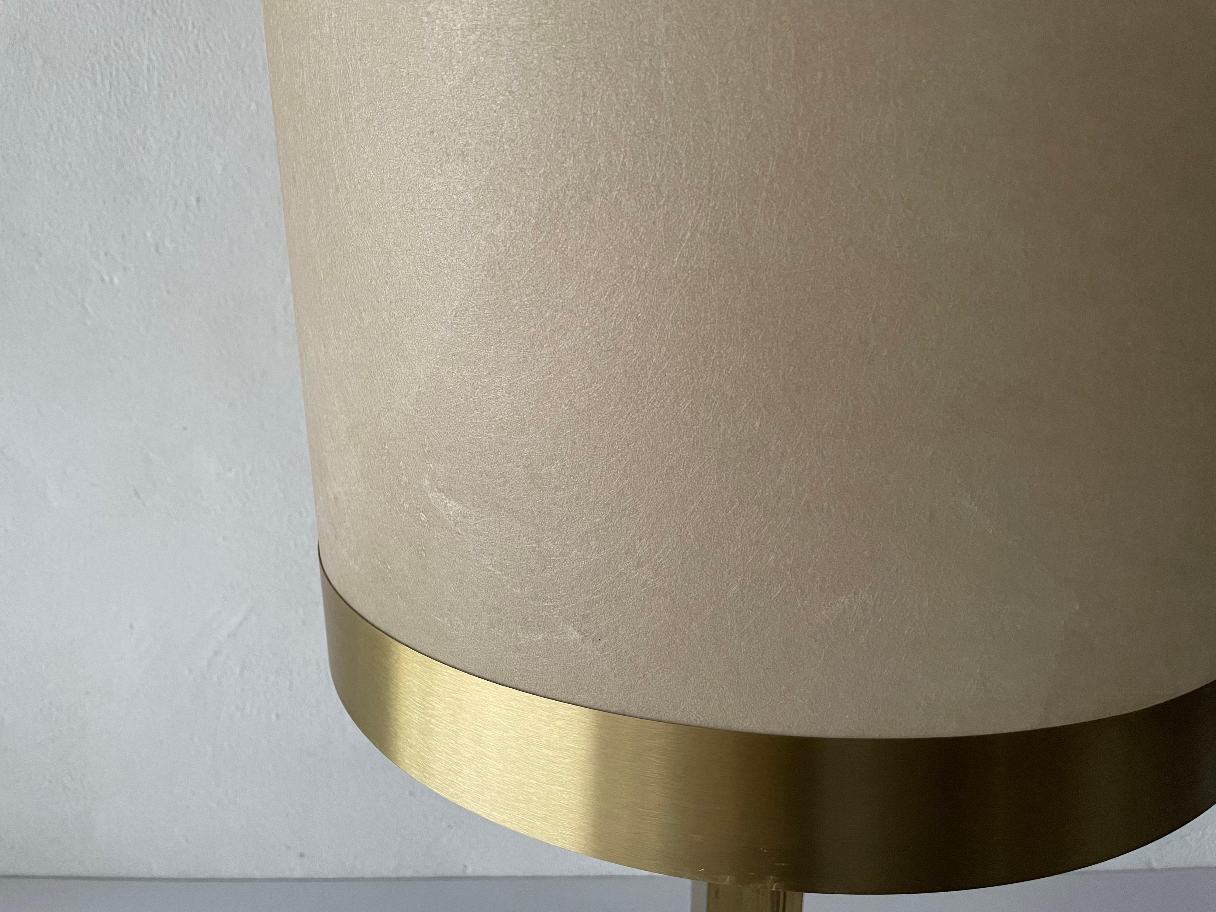 Italian Cocoon and Gold Metal Large Table Lamp, 1970s, Italy For Sale