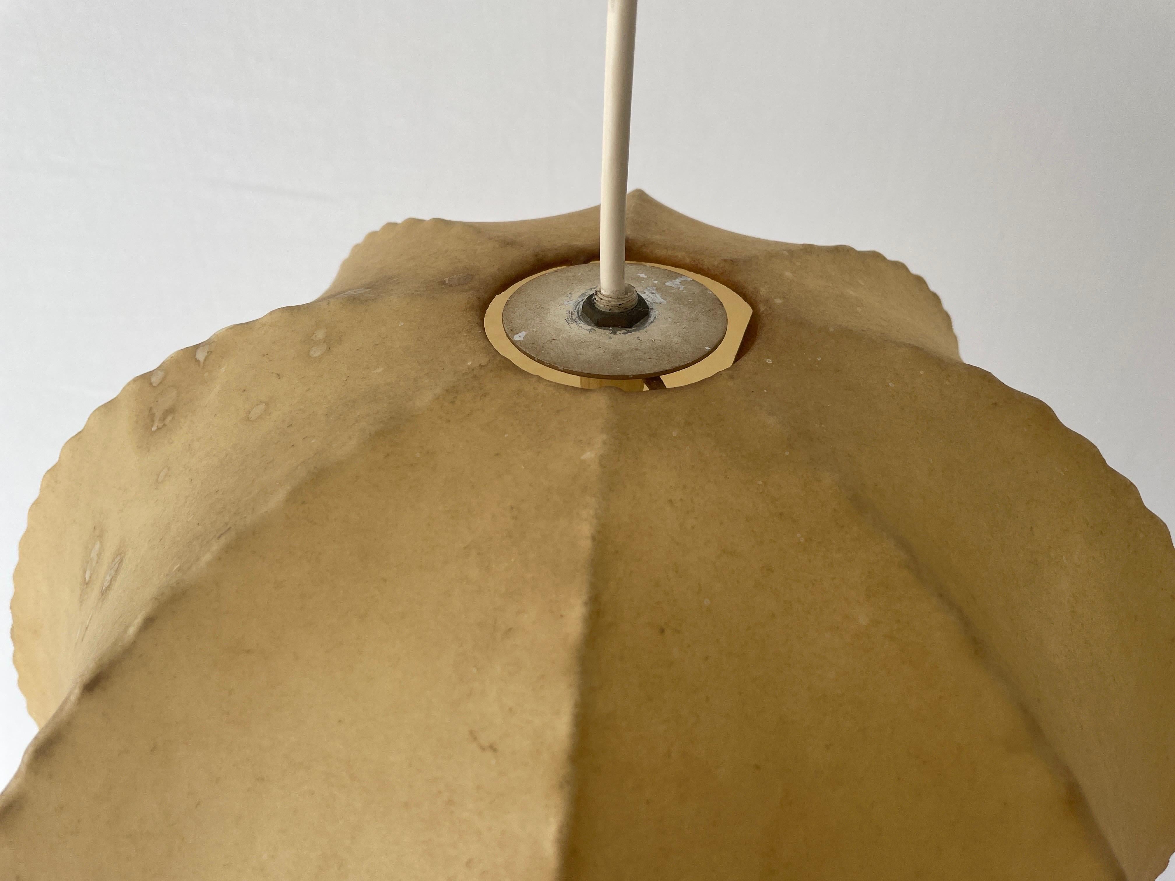 Italian Cocoon Ball Design Pendant Lamp, 1960s, Italy For Sale