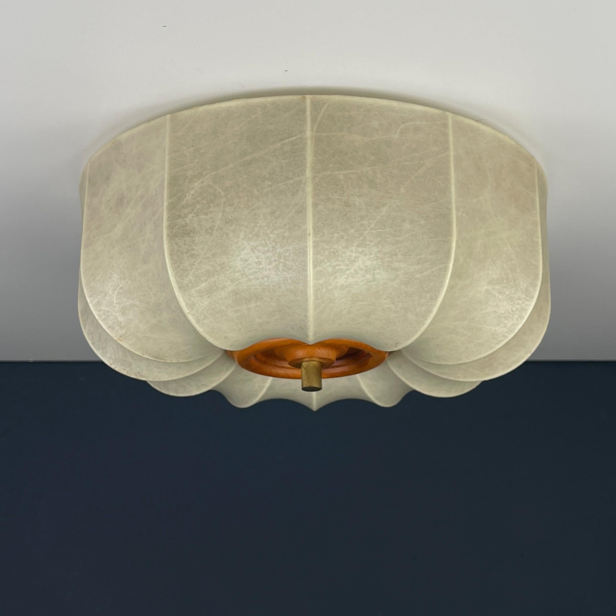 Mid-Century Modern Cocoon Ceiling Lamp by Friedel Wauer for Goldkant Leuchten, Germany 1960s