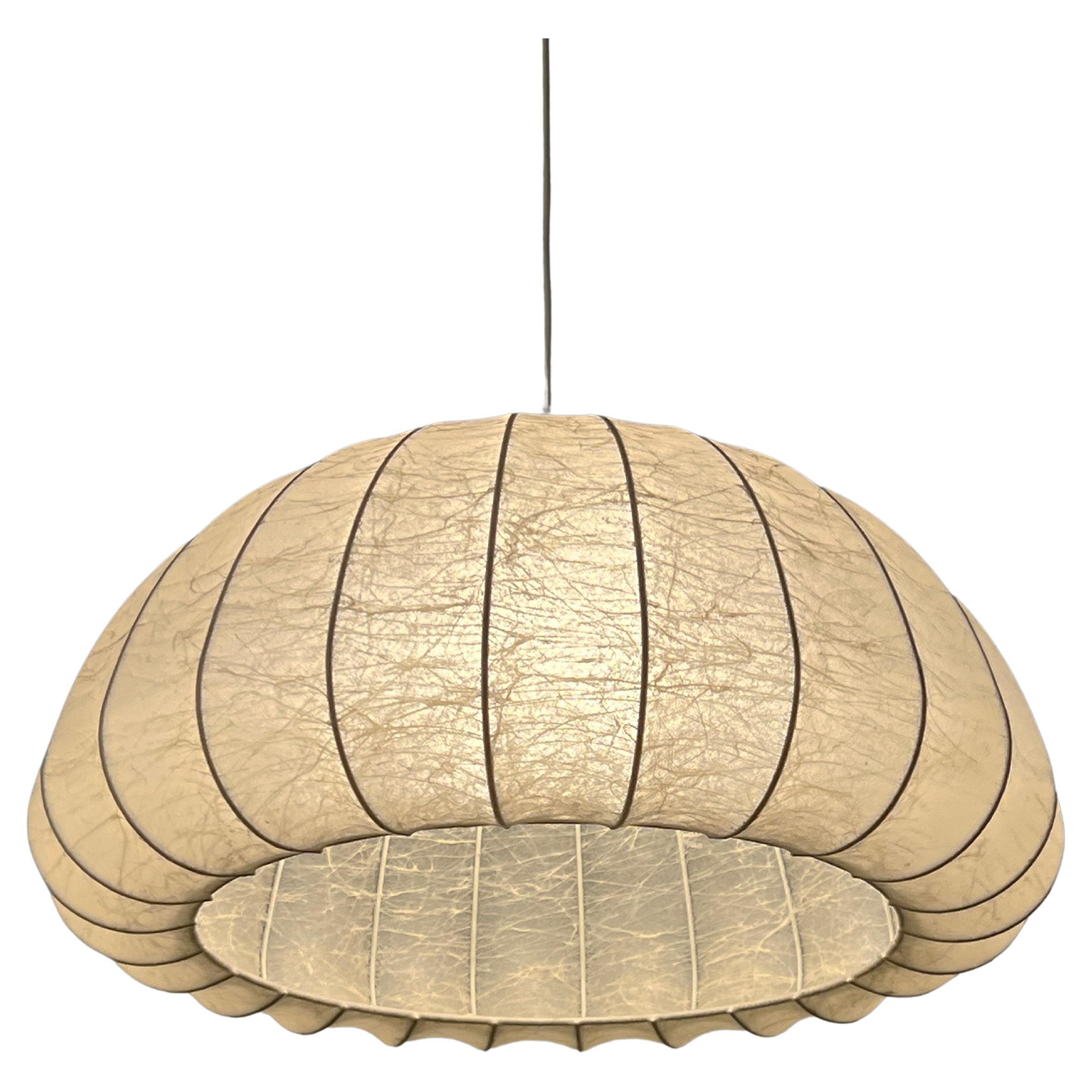 Cocoon chandelier designed by Friedel Wauer for Goldkant Leuchten, Germany 1970s For Sale