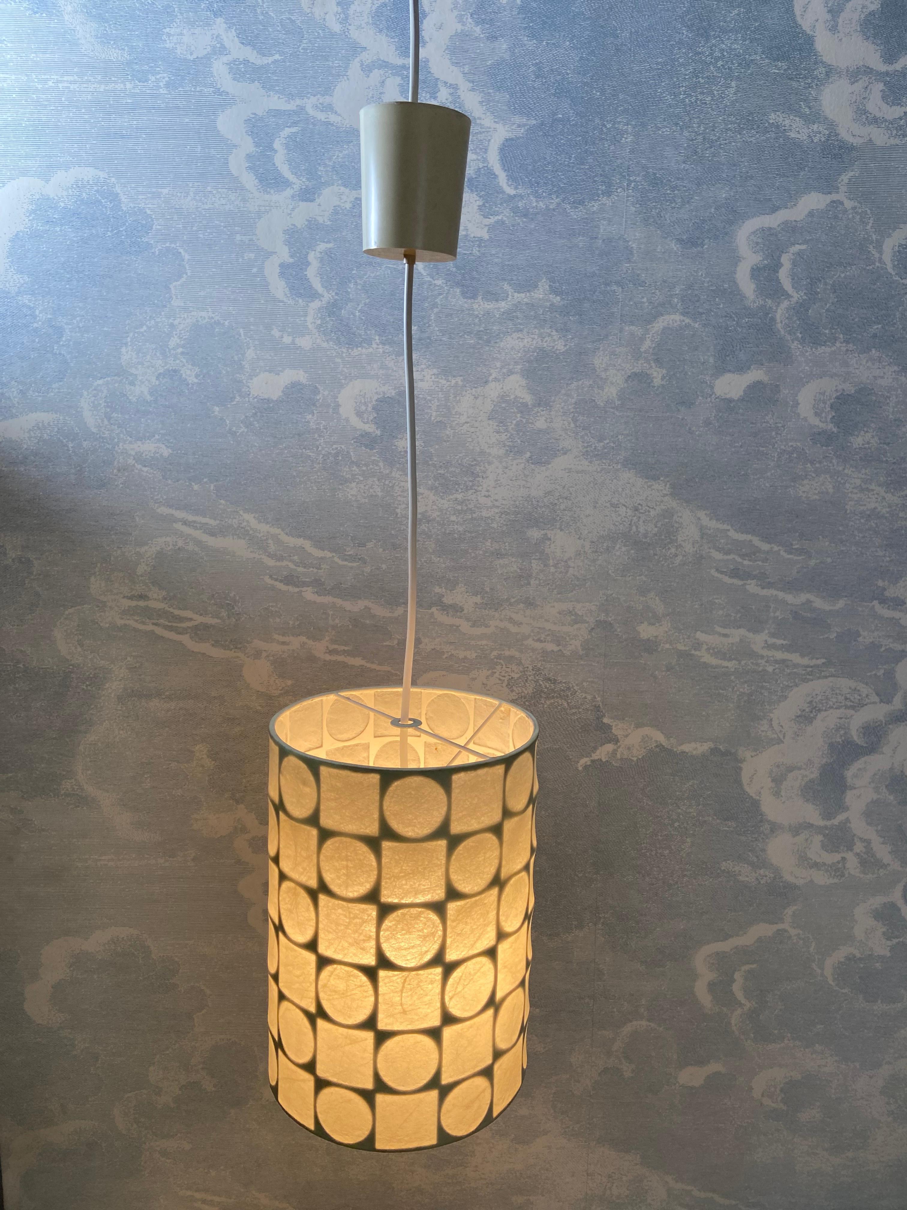 Mid-Century moderno Lampada a sospensione a cilindro Cocoon di Goldkant, Germania, anni '60 in vendita