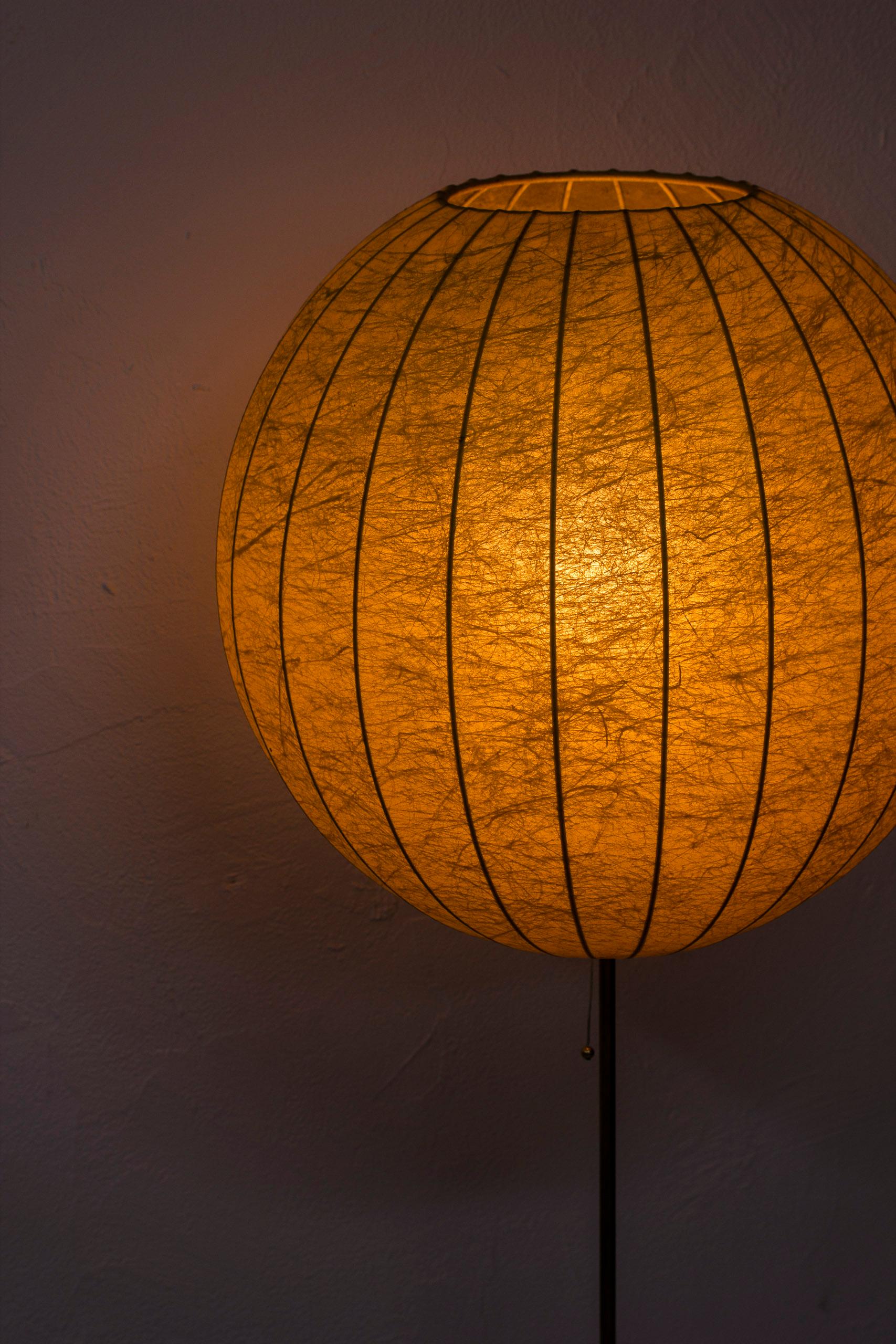 Brass Cocoon Floor Lamp by Luco, Sweden, 1950s, Noguchi Style