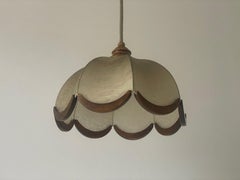 Cocoon Flower Design Pendant Lamp with Wood Details, 1960s, Germany
