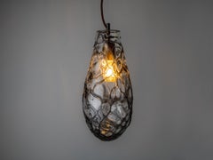 Cocoon Gray Pendant Lighting  by Ceren Gurkan , Hand-blown glass
